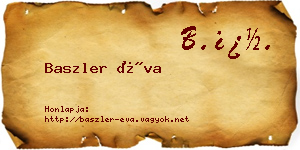 Baszler Éva névjegykártya